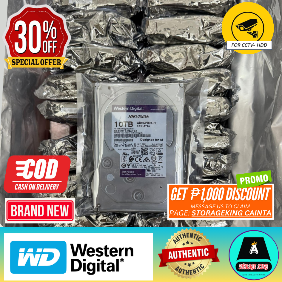 Seagate Skyhawk 10TB/ WD PURPLE CCTV Surveillance Hard Disk Drive SATA 3.5 (for CCTV) (Copy) (Copy) (Copy)