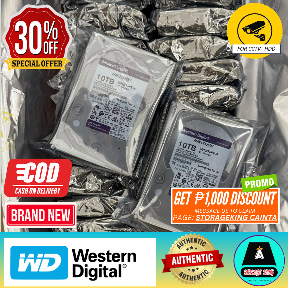 Seagate Skyhawk 10TB/ WD PURPLE CCTV Surveillance Hard Disk Drive SATA 3.5 (for CCTV) (Copy) (Copy) (Copy)