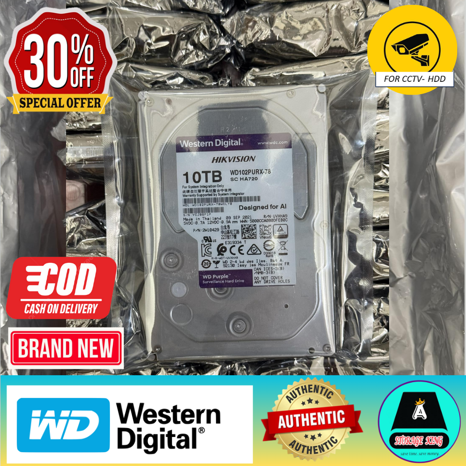 Seagate Skyhawk 10TB/ WD PURPLE CCTV Surveillance Hard Disk Drive SATA 3.5 (for CCTV) (Copy) (Copy) (Copy)