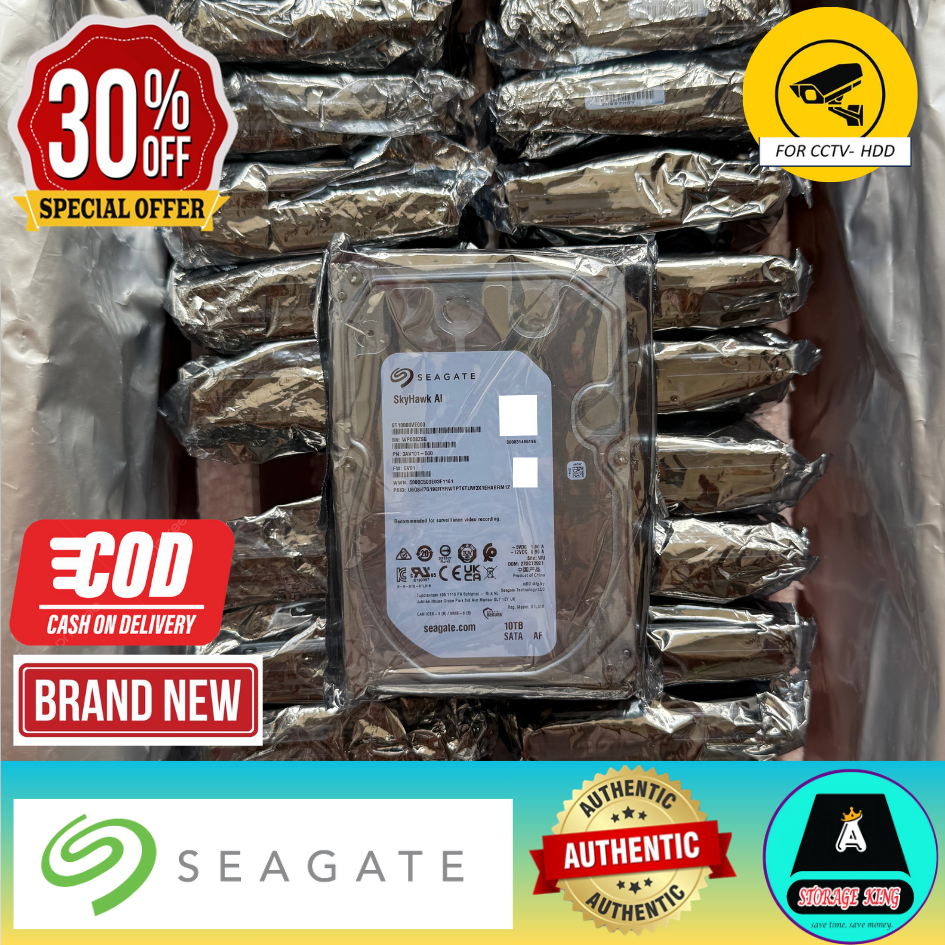 Seagate Skyhawk 10TB/ WD PURPLE CCTV Surveillance Hard Disk Drive SATA 3.5 (for CCTV) (Copy) (Copy) (Copy)