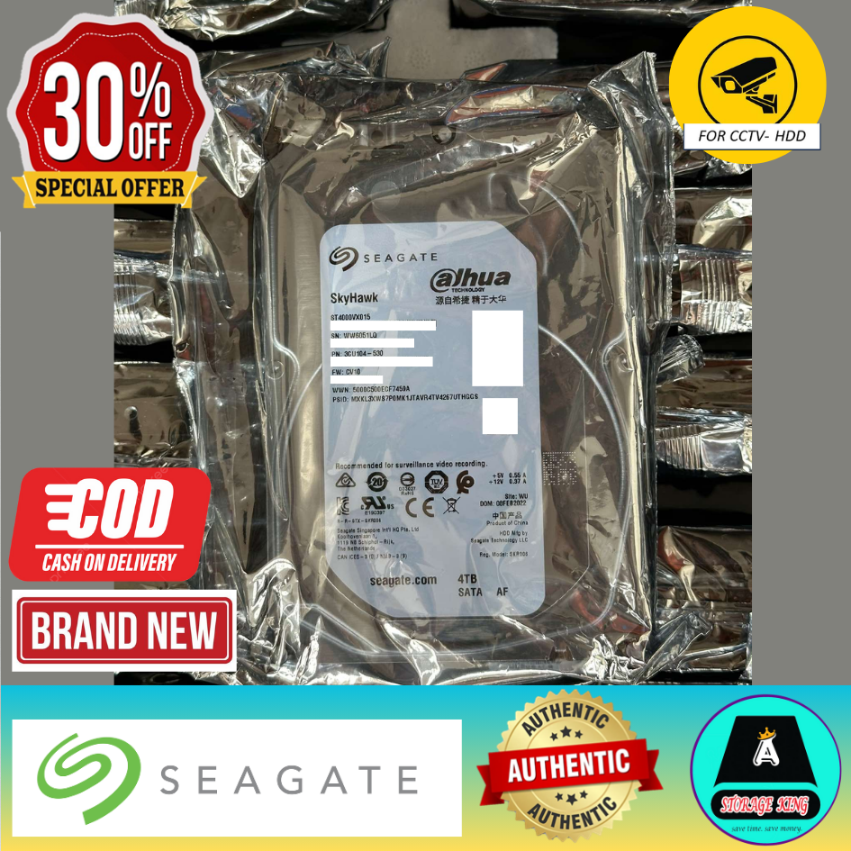Seagate Skyhawk 4TB/ CCTV Surveillance Hard Disk Drive SATA 3.5 (for CCTV)