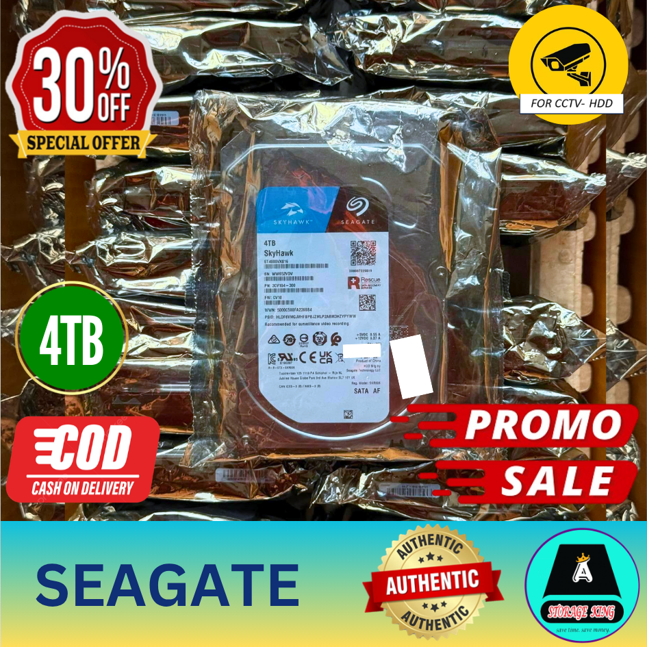 Seagate Skyhawk 4TB/ CCTV Surveillance Hard Disk Drive SATA 3.5 (for CCTV)