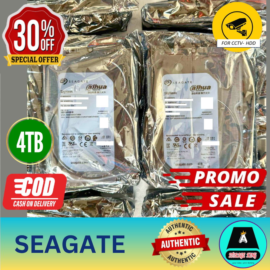 Seagate Skyhawk 4TB/ CCTV Surveillance Hard Disk Drive SATA 3.5 (for CCTV)