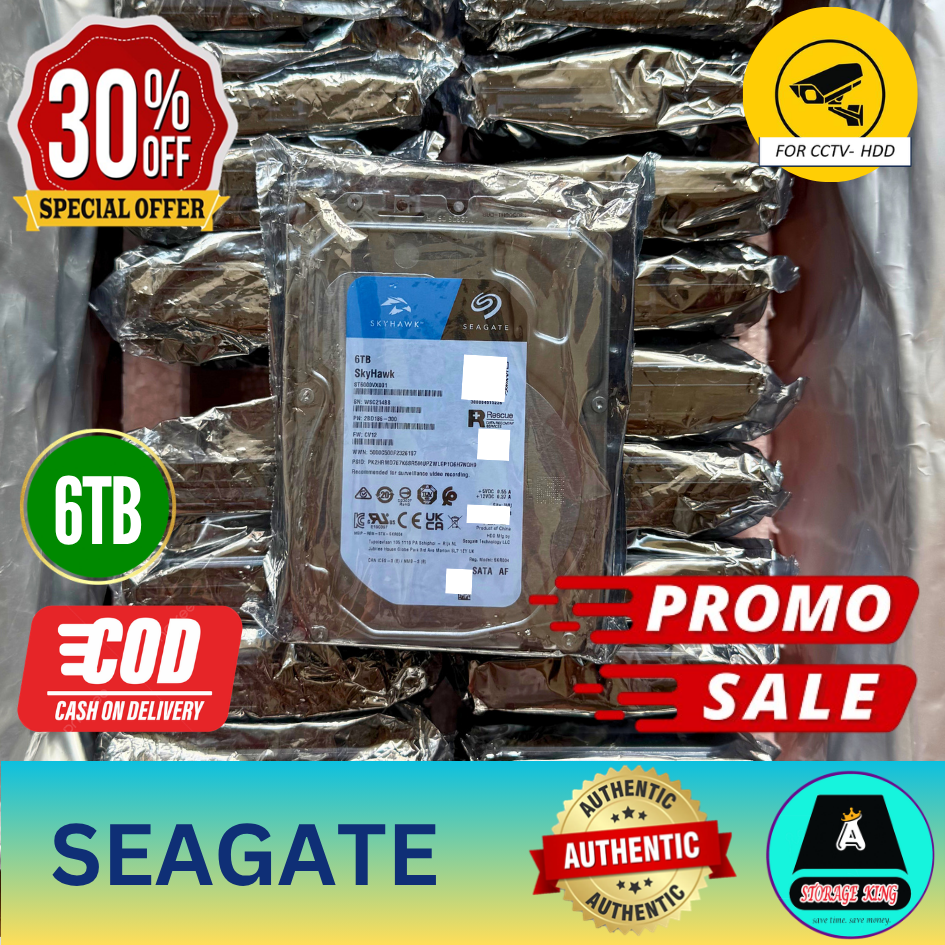 Seagate Skyhawk 6TB/ WD PURPLE CCTV Surveillance Hard Disk Drive SATA 3.5 (for CCTV)