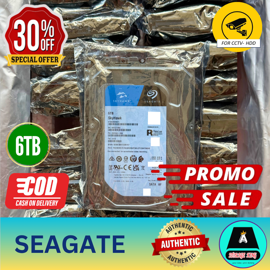 Seagate Skyhawk 6TB/ WD PURPLE CCTV Surveillance Hard Disk Drive SATA 3.5 (for CCTV)