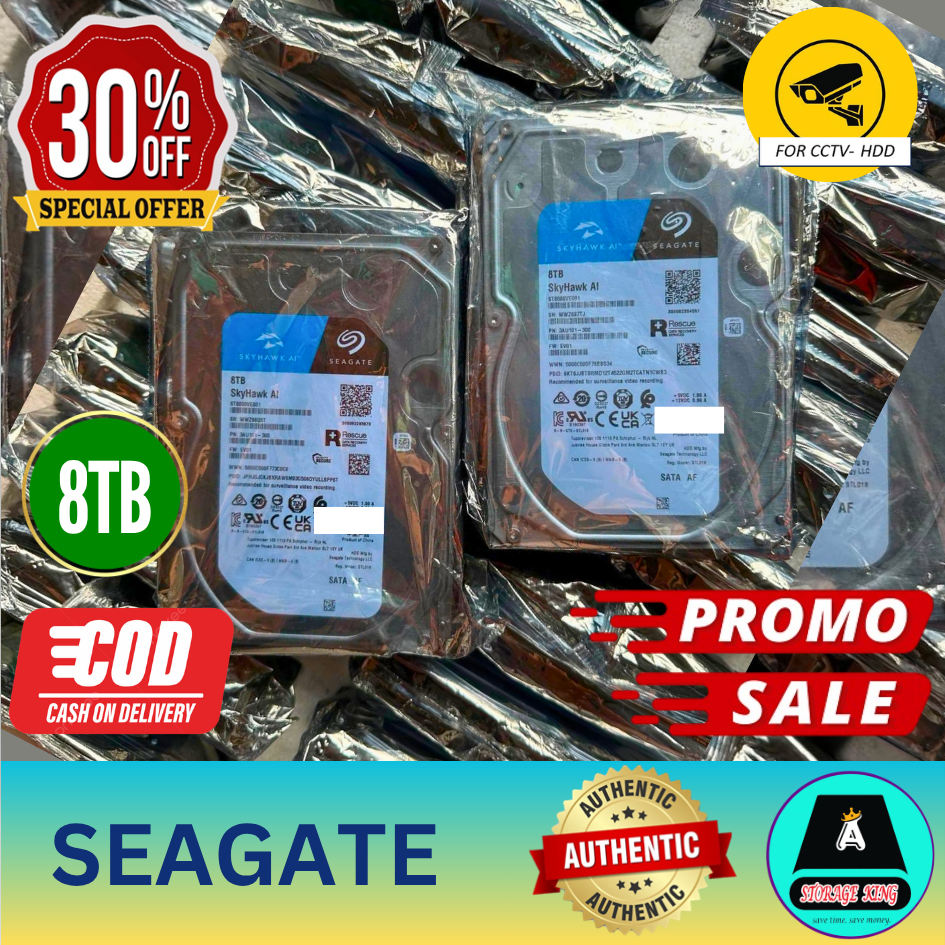 Seagate Skyhawk 8TB/ WD PURPLE CCTV Surveillance Hard Disk Drive SATA 3.5 (for CCTV)